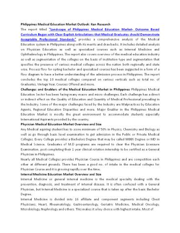 Philippines Medical Education Market Outlook: Ken Research