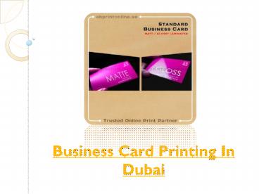 Importance Of Business Card & Business Card Printing In Dubai