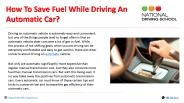 How to save fuel while driving an automatic car