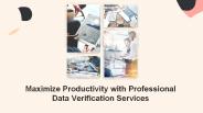 Maximize Productivity with Professional Data Verification Services