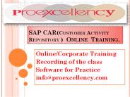Proexcellency   provides SAP CAR  online  training.