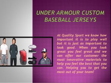 Under Armour Custom Baseball Jerseys