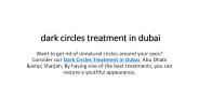 dark circles treatment in dubai