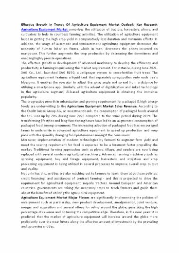 Agriculture Equipment Market | Agriculture Equipment Industry: Ken Research