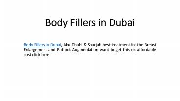 Body Fillers in Dubai