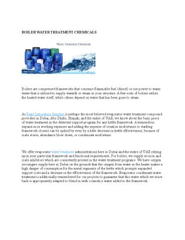 Boiler Water Treatment Chemicals