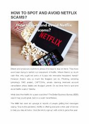 HOW TO SPOT AND AVOID NETFLIX SCAMS?