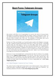 Best Forex Telegram Groups