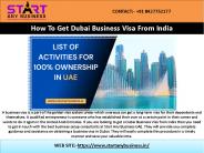 How To Get Dubai Business Visa From India