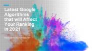 Latest Google Algorithms that will Affect Your Ranking in 2021 (1)