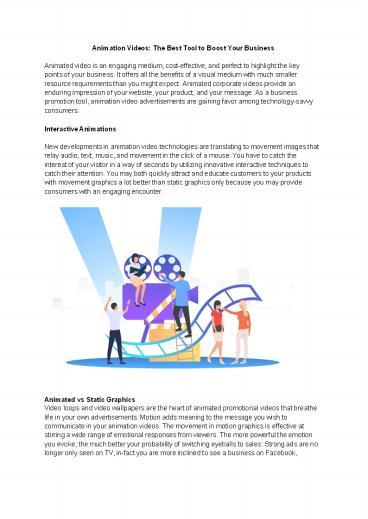 Animation Videos the Best Tool to Boost Your Business