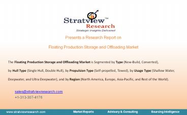 Floating Production Storage and Offloading Market to Grow at a Robust Pace During 2021-2026