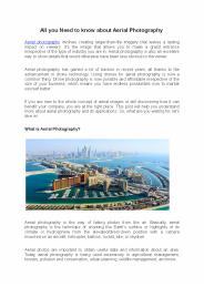 All You Need to Know About Aerial Photography
