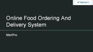Online Food Ordering And Delivery System