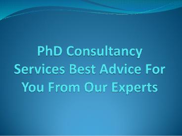 Phd Thesis Writing Services