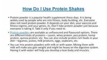 How Do I Use Protein Shakes