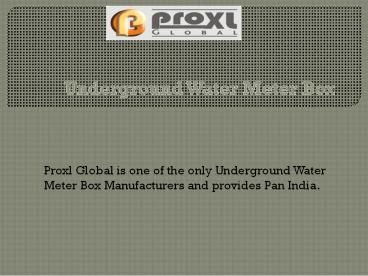 Get Underground Water Meter Box