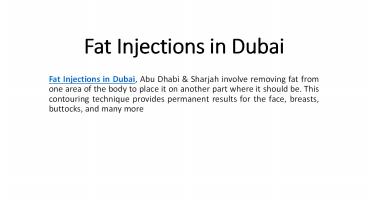 Fat injections in Dubai