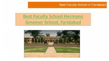 Best Faculty School Hermann Gmeiner School, Faridabad