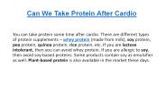 Can We Take Protein After Cardio
