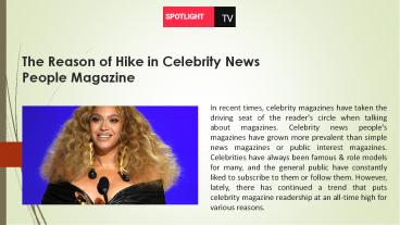 PPT – The Reason Of Hike In Celebrity News People Magazine (1