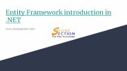 Entity Framework introduction in .NET
