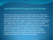 Best Multivitamin Supplement for Women