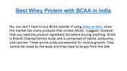 Best Whey Protein with BCAA in India