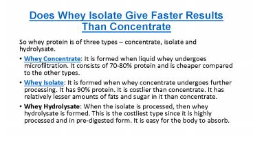 Does Whey Isolate Give Faster Results Than Concentrate