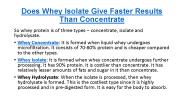 Does Whey Isolate Give Faster Results Than Concentrate