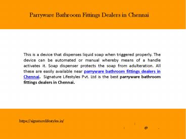 Parryware Bathroom Fittings dealers in Chennai