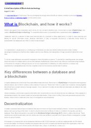 A brief description of Blockchain technology