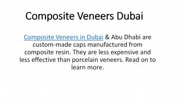 Composite Veneers Dubai