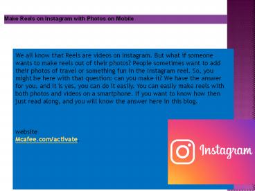 Make Reels on Instagram with Photos on Mobile