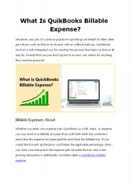 What is QuickBooks Billable Expense?