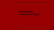 Mesotherapy treatment in Dubai