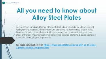 All you need to know about Alloy Steel Plates