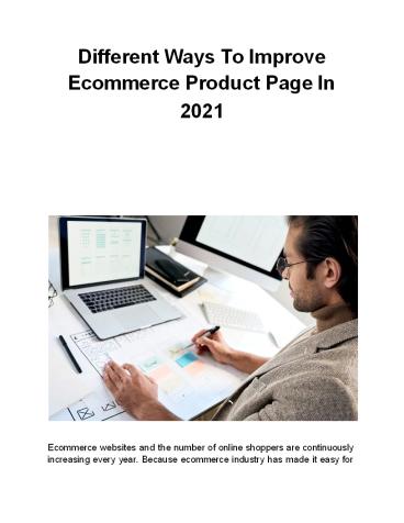 Different Ways To Improve Ecommerce Product Page In 2021