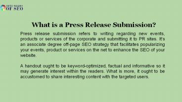 What is a Press Release Submission?