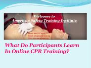What Do Participants Learn In Online CPR Training