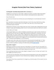 Irregular Periods (And Toxic Dates), Explained