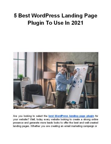 5 Best WordPress Landing Page Plugin To Use In 2021