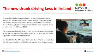 The new drunk driving laws in Ireland