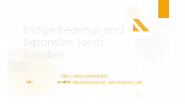 Bridge Bearings and Expansion Joints suppliers