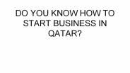 do you know how to start business in qatar