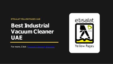 Best Industrial Vacuum Cleaner UAE