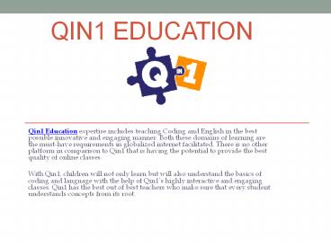 Qin1- Teaching How To Code & Speak Fluent English!