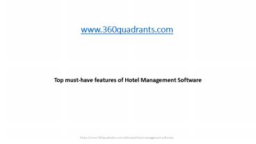 Top must-have features of Hotel Management Software
