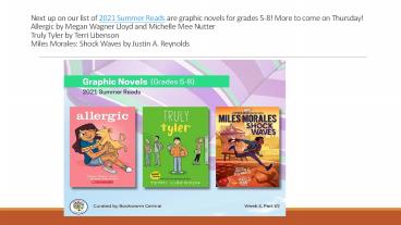 2021 Summer Reads are graphic novels for grades 5-8