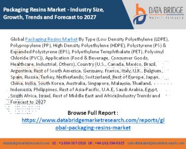 Global Packaging Resins Market – Industry Trends and Forecast to 2027